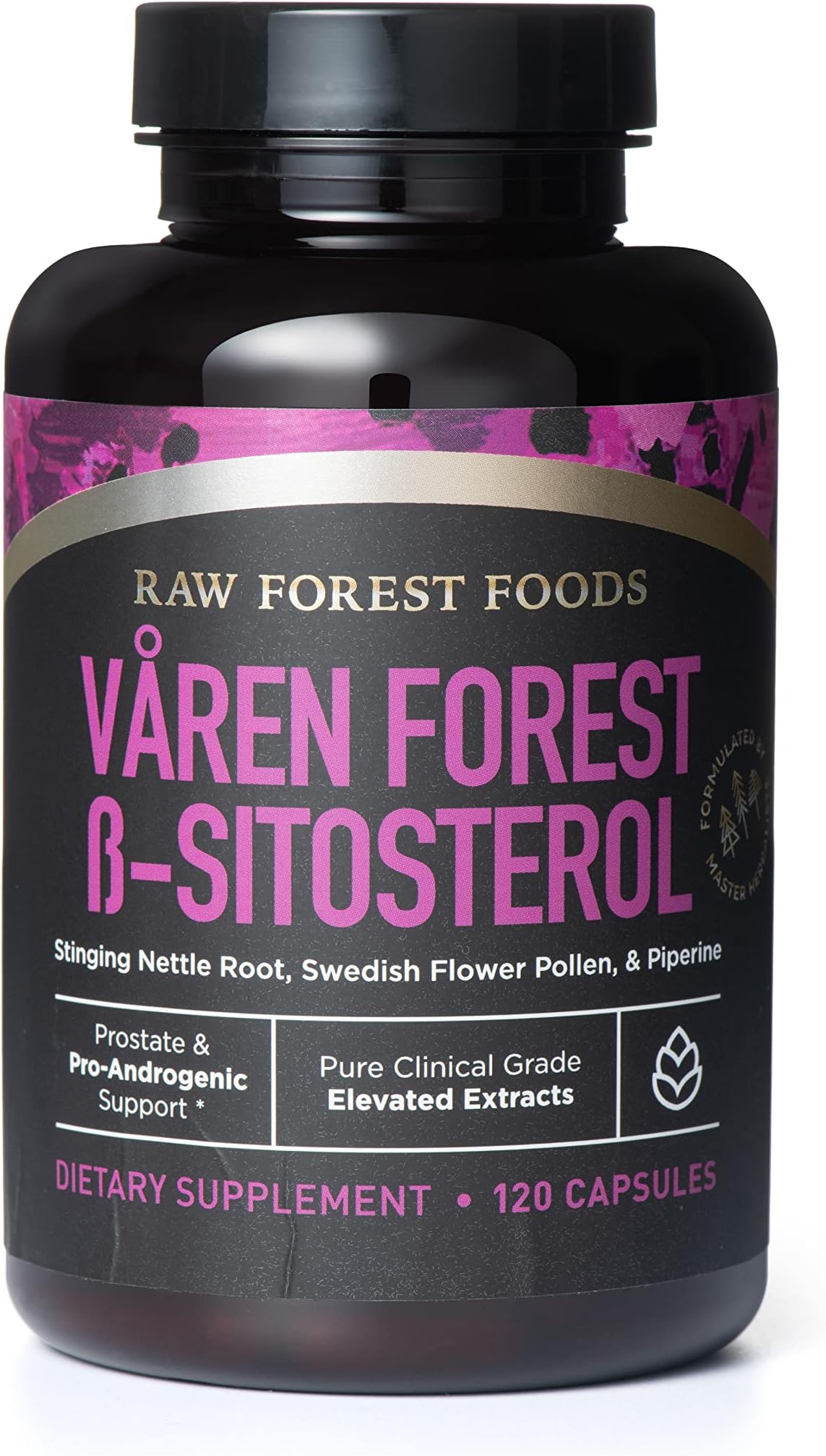 ß-Sitosterol and Swedish Flower Pollen Extract Capsules — Stinging Nettle Root — Synergistic Elite Prostate and Endocrine Health Support — No Fillers, Never Irradiated, Non-GMO — 120 Count