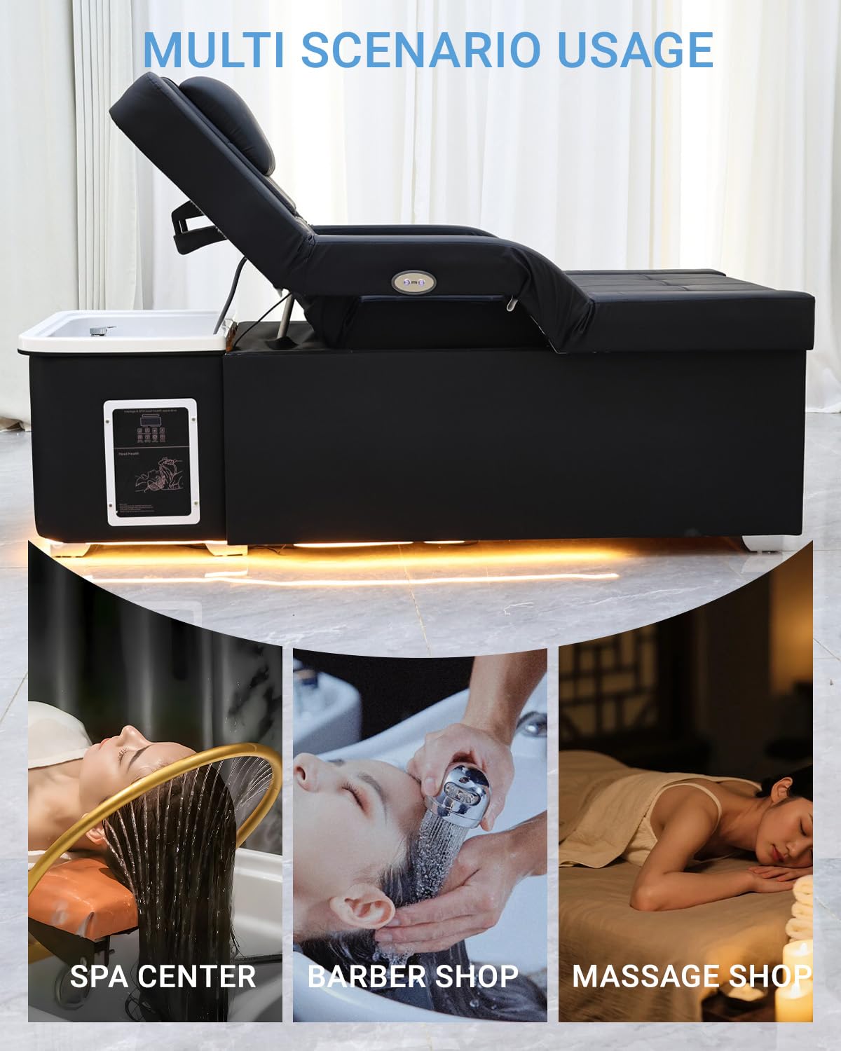 Elektryczne łóżko spa z cyrkulacją wody, fumigacją i wanną dla stóp do zabiegów salonowych i spa