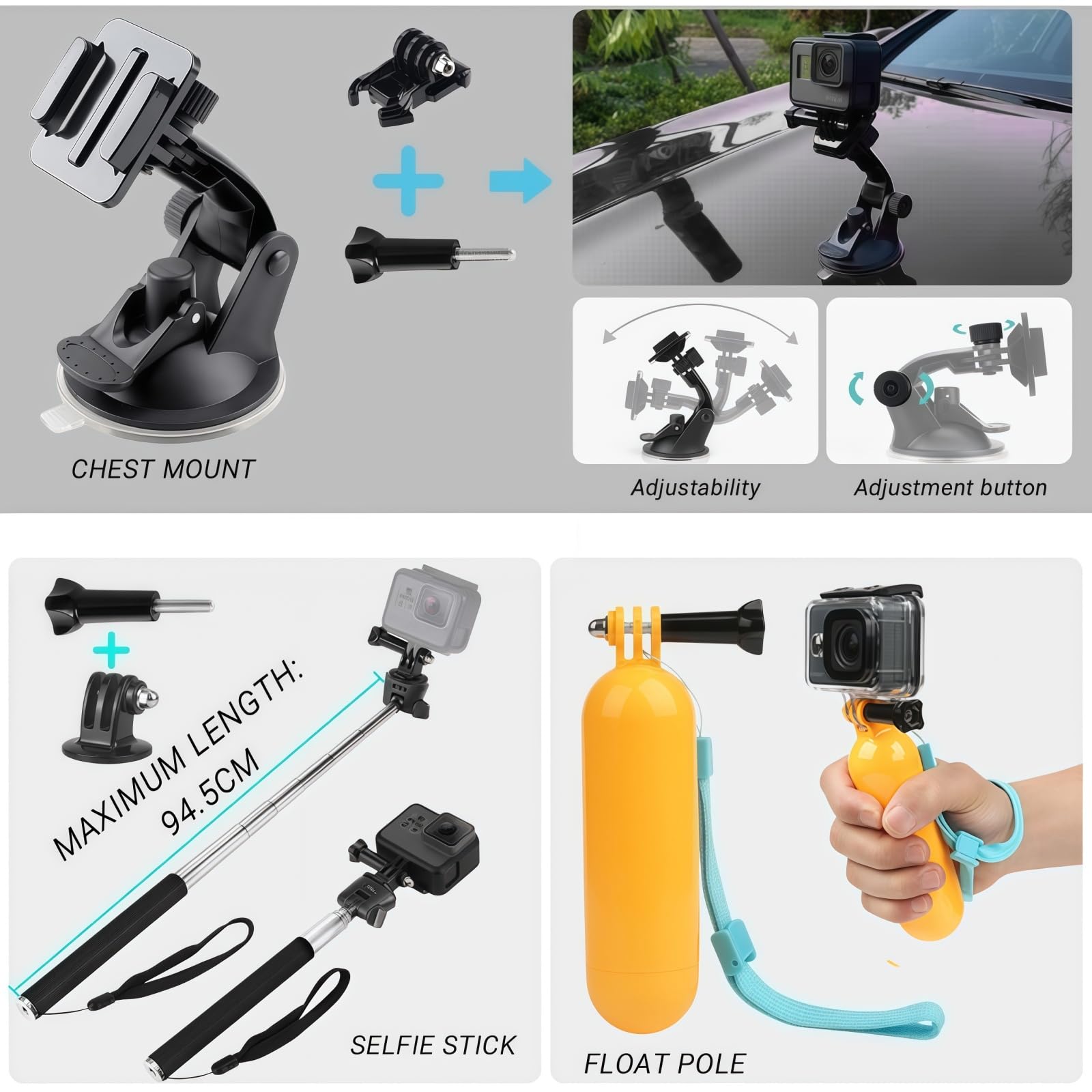 Kit de accesorios para cámara de acción AKASO EK5000 EK7000 4K WiFi