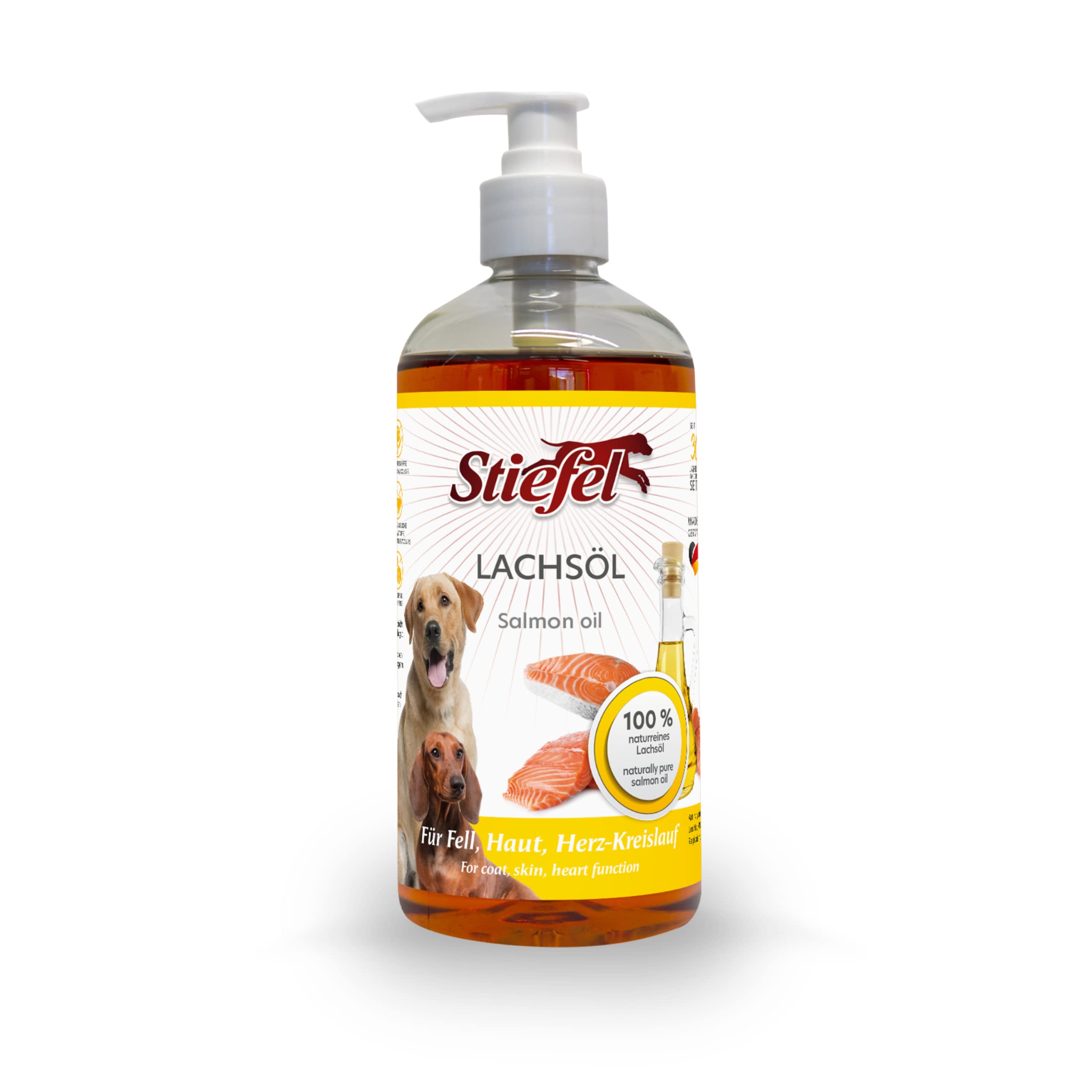 Olej z łososia dla psów 500 ml Omega-3 Omega-6 Omega-9 naturalny