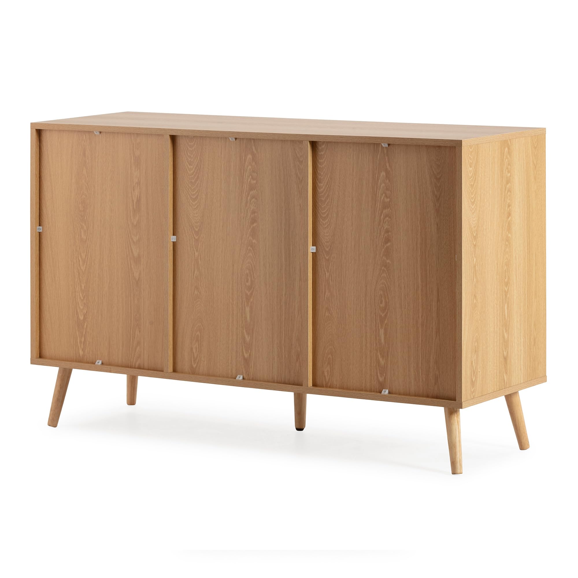 HOMN LIVING Aparador Telmo 3 Puertas Color Roble, 120 cm (Ancho) 40 cm (Profundo) 76 cm (Altura)