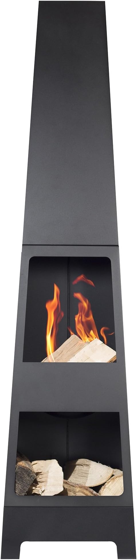 La Hacienda Malmo Steel Chimenea with Log Store