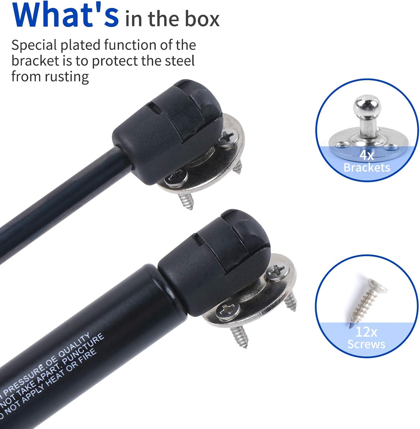 OTUAYAUTO YAQLS03 Flat Round Gas Strut Mounting Brackets - 10mm Ball Stud with Screws (Pack of 4)