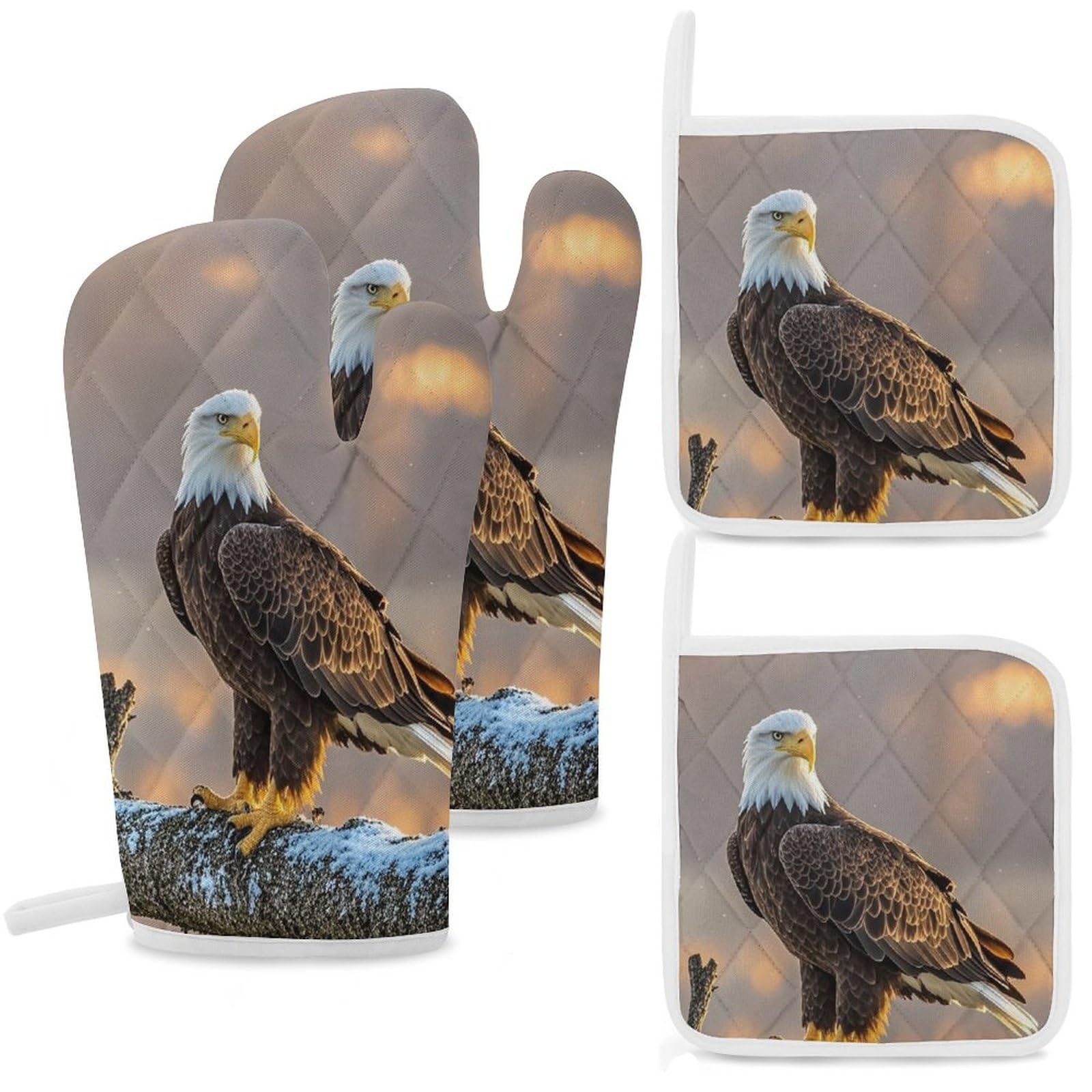 Maniques de cuisine motif aigle pour vos moments de partage autour du barbecue