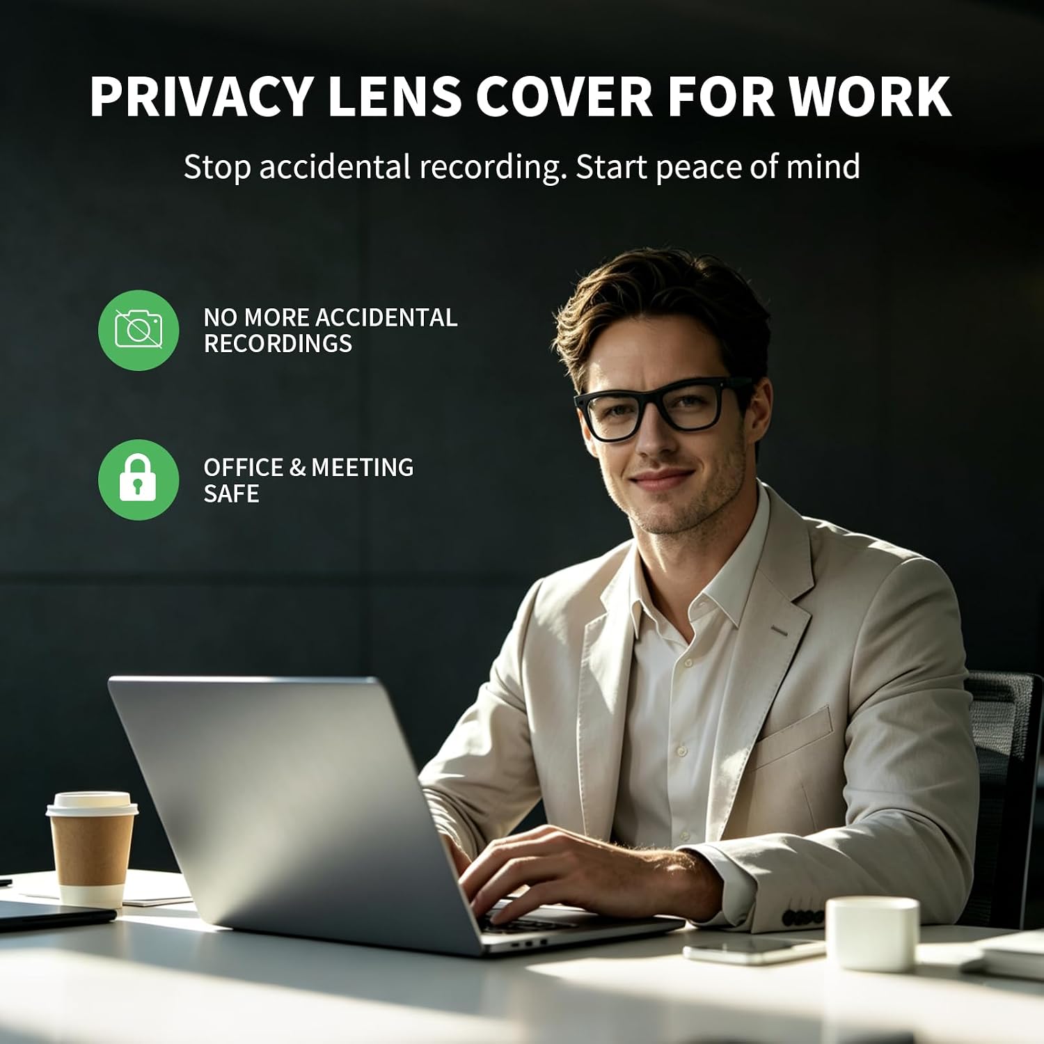 Sliding LED Lens Cover for Ray-Ban Meta Smart Glasses, Easy Install, Black image 5
