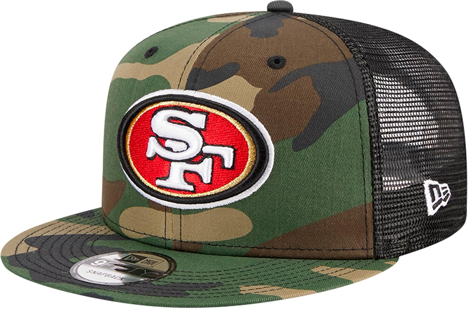New Era San Francisco 49ers Camo Snapback Hat - Men's Trucker Cap NFL Gear