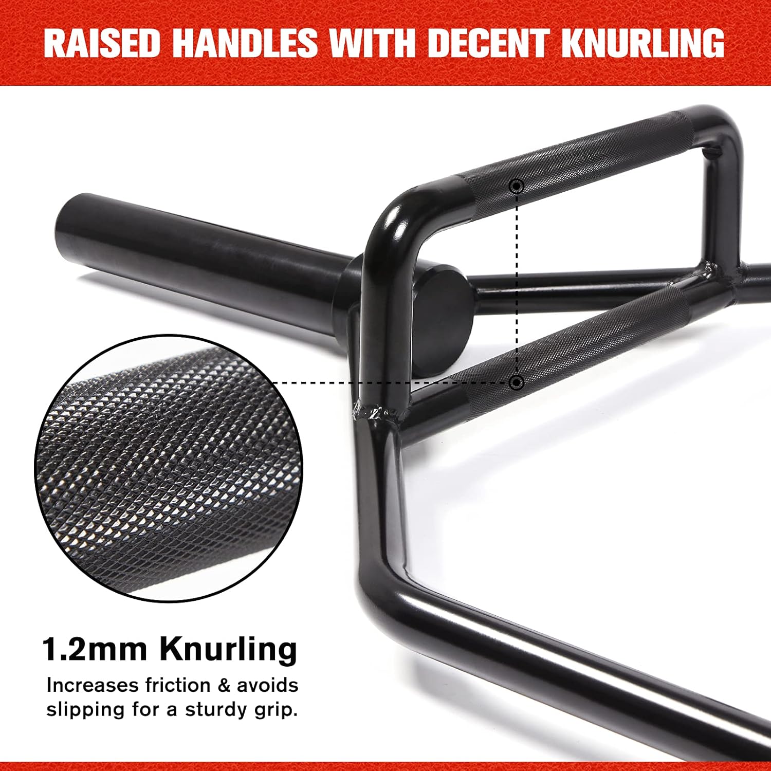 RitFit Hex Bar Trap Bar for Olympic Weight Lifting, 56” Deadlift Bar with E-Coat for Shrugs, Squats, Rust Resistant Strength Training Bar with Raised Knurled Handles for 2-inch Olympic Plates, Black : Sports & Outdoors