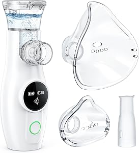 Aerosoles nebulizador para Adultos y Niños,Recargable Nebulizador Portátil Inhalador, Aerosoles Inhalador para uso Doméstico y de Viaje