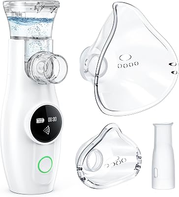 Aerosoles nebulizador para Adultos y Niños,Recargable Nebulizador Portátil Inhalador, Aerosoles Inhalador para uso Doméstico y de Viaje