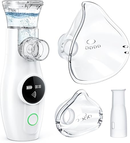 Aerosoles nebulizador para Adultos y Niños,Recargable Nebulizador Portátil Inhalador, Aerosoles Inhalador para uso Doméstico y de Viaje