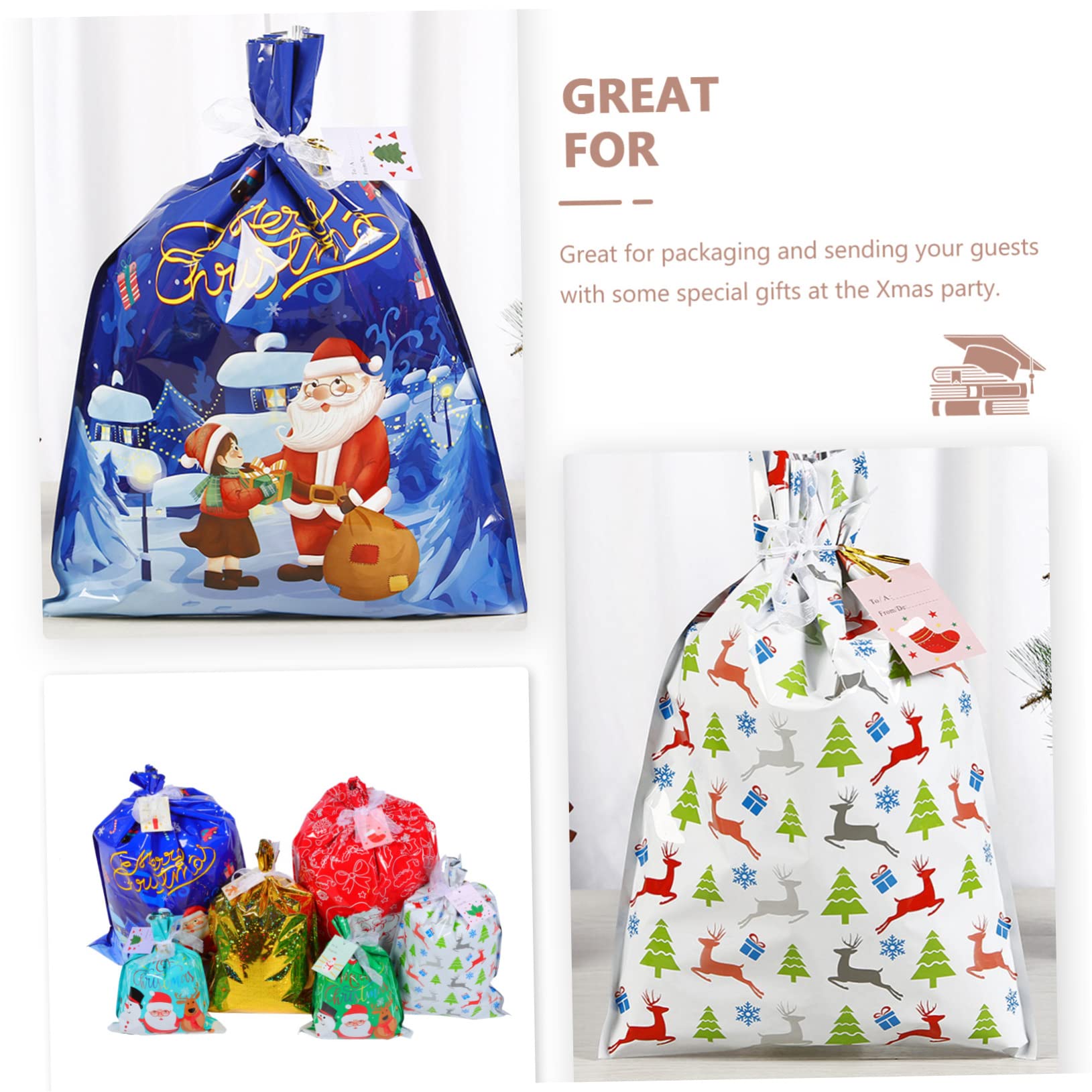 Beaupretty 3 Ensembles de Noël christmas bonbon noel confiserie noel de fête mini bonbons de pochette de noël pochette de s de feuille d'aluminium