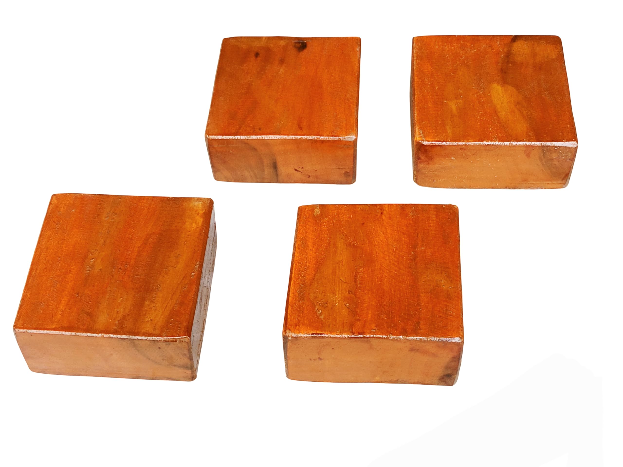 Wooden Square Hard Base Legs for Furniture (9x9x4.5 cm, Set of 4) Yellow|Heavy-Duty Shellac Polish Support Stand for Bed,Table,Fridge,Washing Machine,Cooler,Dishwasher & Almirah-image-40