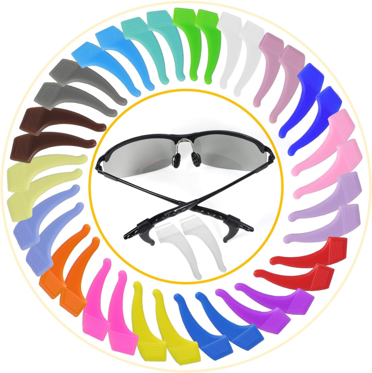 MOLDERP Glasses Ear Grip - 15 pairs Kids and Adults Sport Eyeglass Strap Hold...