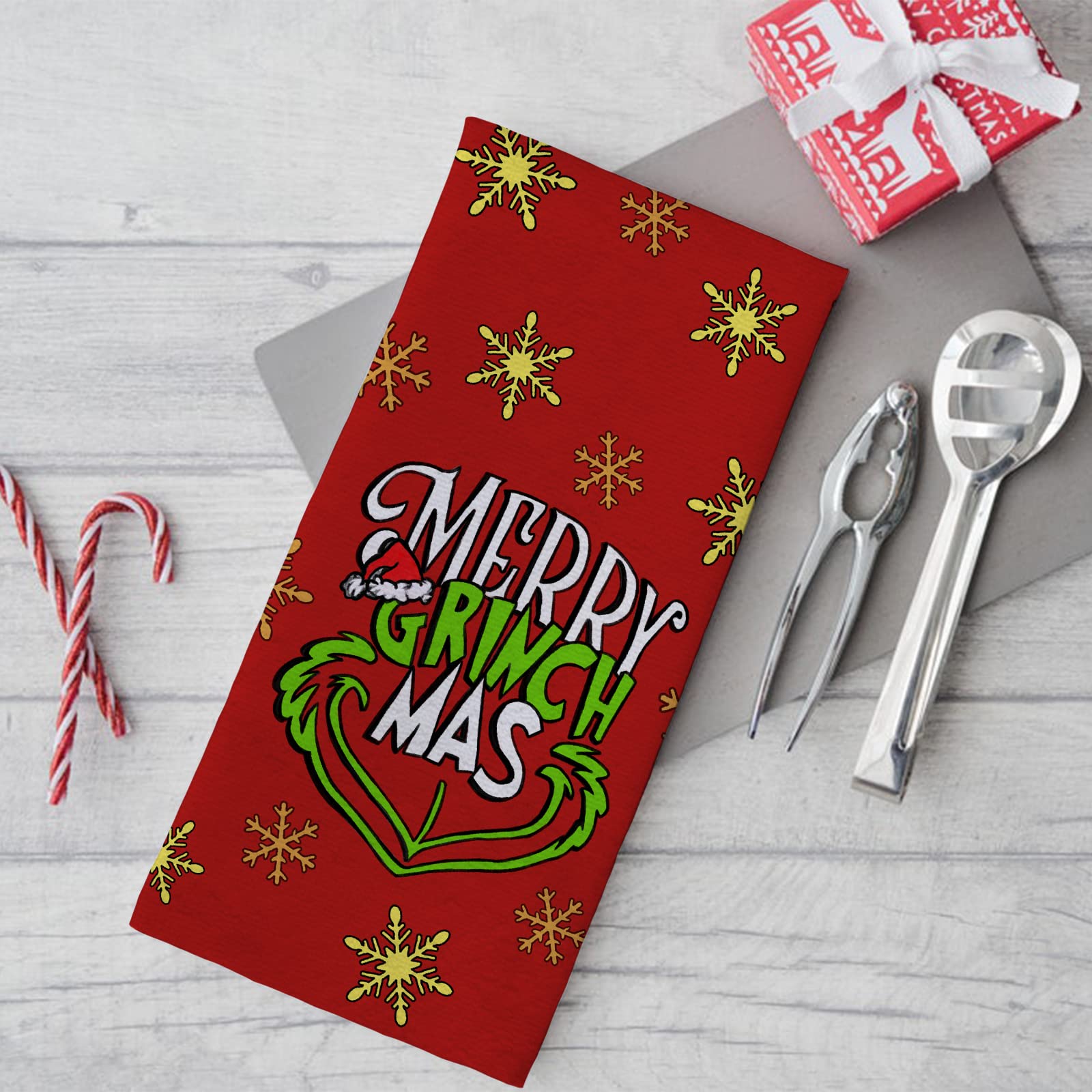 Weihnachts-Geschirrtücher Set – 4 Stück Mit Festlichen Motiven & Sprüchen Für Die Küche