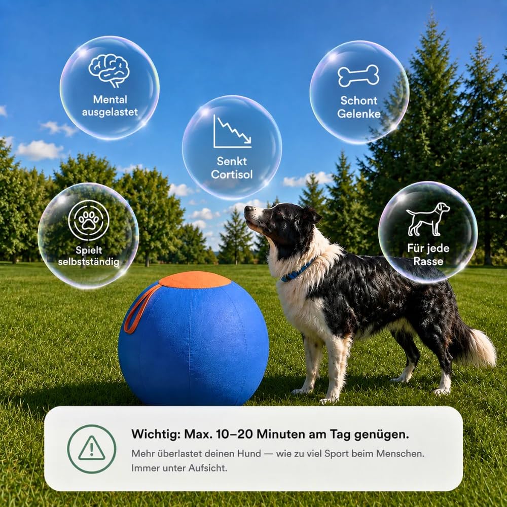 MEIION Lentiva Norden— Aufblasbarer, verschleißfester Hundeball für mittlere und große Rassen, interaktiv für das Outdoor - Training, selbstunterhaltend