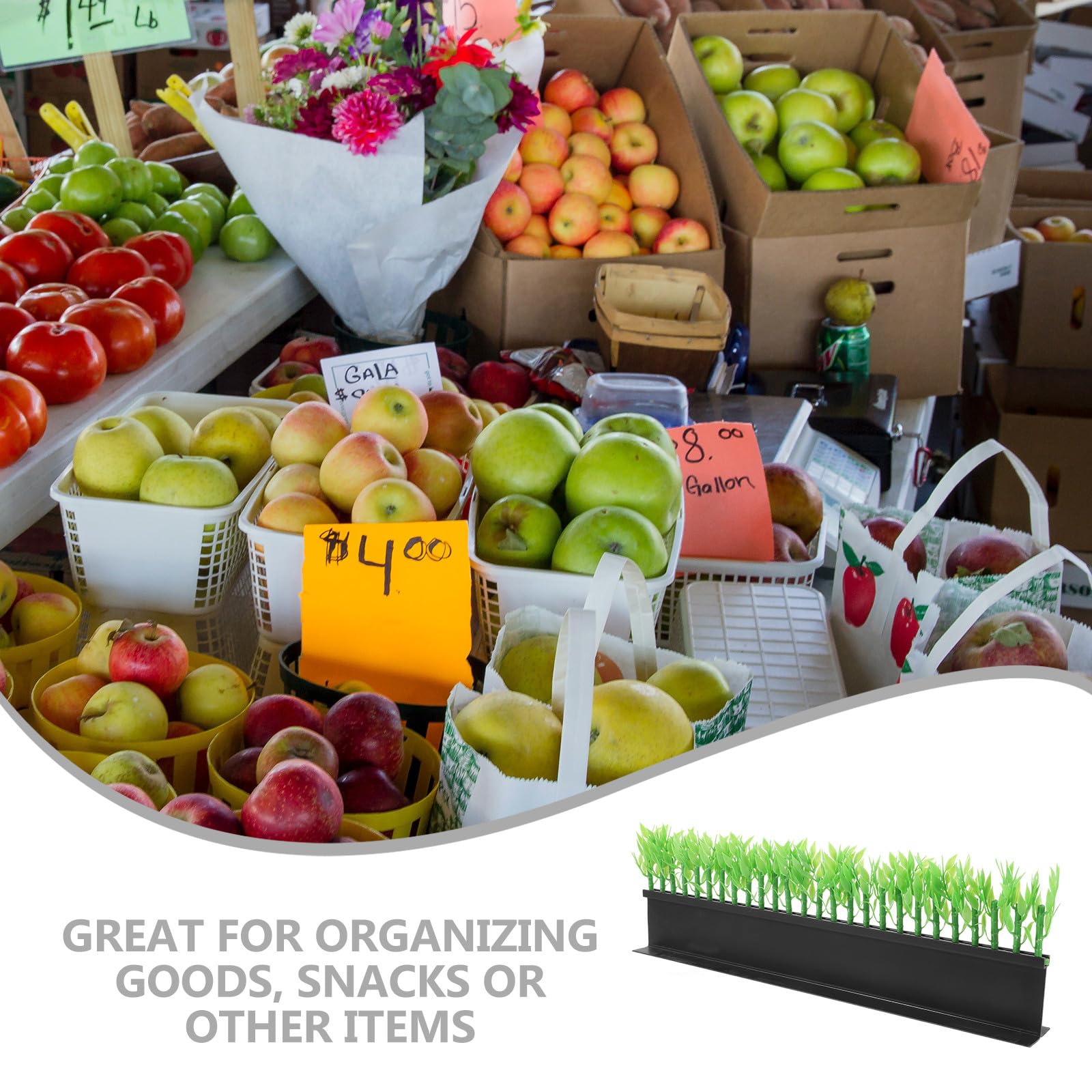SHINEOFI PVC Regaltrennwand L-förmig mit Glatter Oberfläche für Frische Lebensmittel und Fleischabteilung zur Effizienten Warenorganisation im Supermarkt
