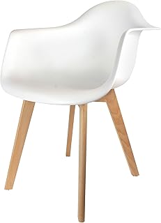 The Home Deco Factory hd3092 Silla escandinava –  – Juego de 2 Madera + PP Blanco 62, 80 x 59, 80 x 85, 30 cm