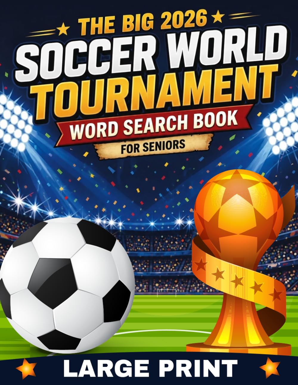 The Big 2026 Soccer World Tournament Word Search Book for Seniors: Large Print Football Puzzle Book with 100 Champion Puzzles and 1,200 Words: Retro ... Games for Older Adults and Football Fans