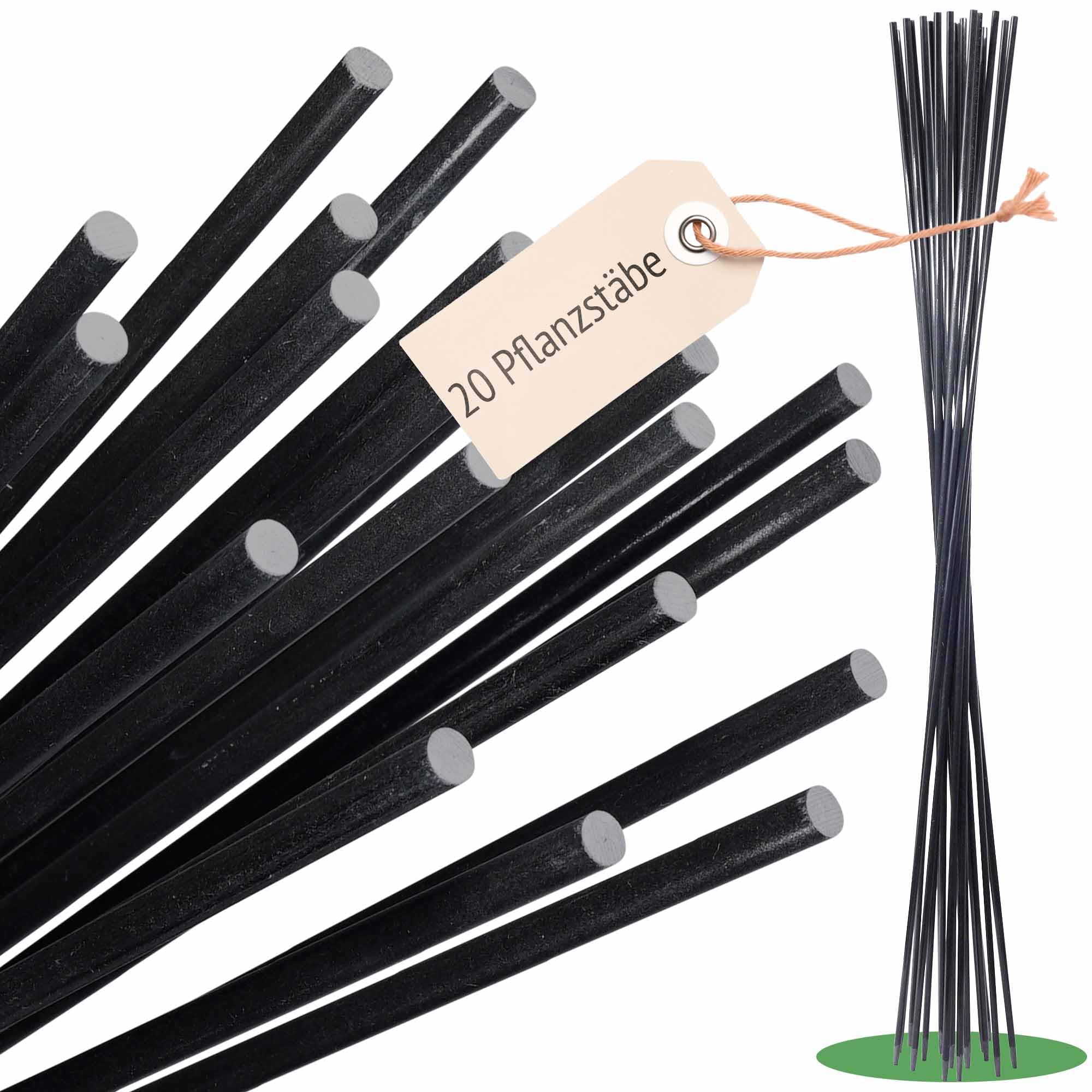 ORANGE DEAL 20 sehr stabile Pflanzstäbe, Stäbe für Pflanzen, 1m x 7mm schwarz, Pflanzstab, Rankstab, Pflanzenstab, Rankstäbe, Tomatenstäbe, Tomatenstangen, Bohnenstangen, Pflanzenstäbe