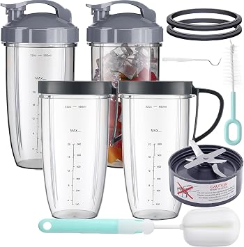 Blender Replacement Parts for Nutribullet, 32oz Cups & Replacement Extractor Blade Compatible with Nutri Bullet 600W/900W Pro Blenders