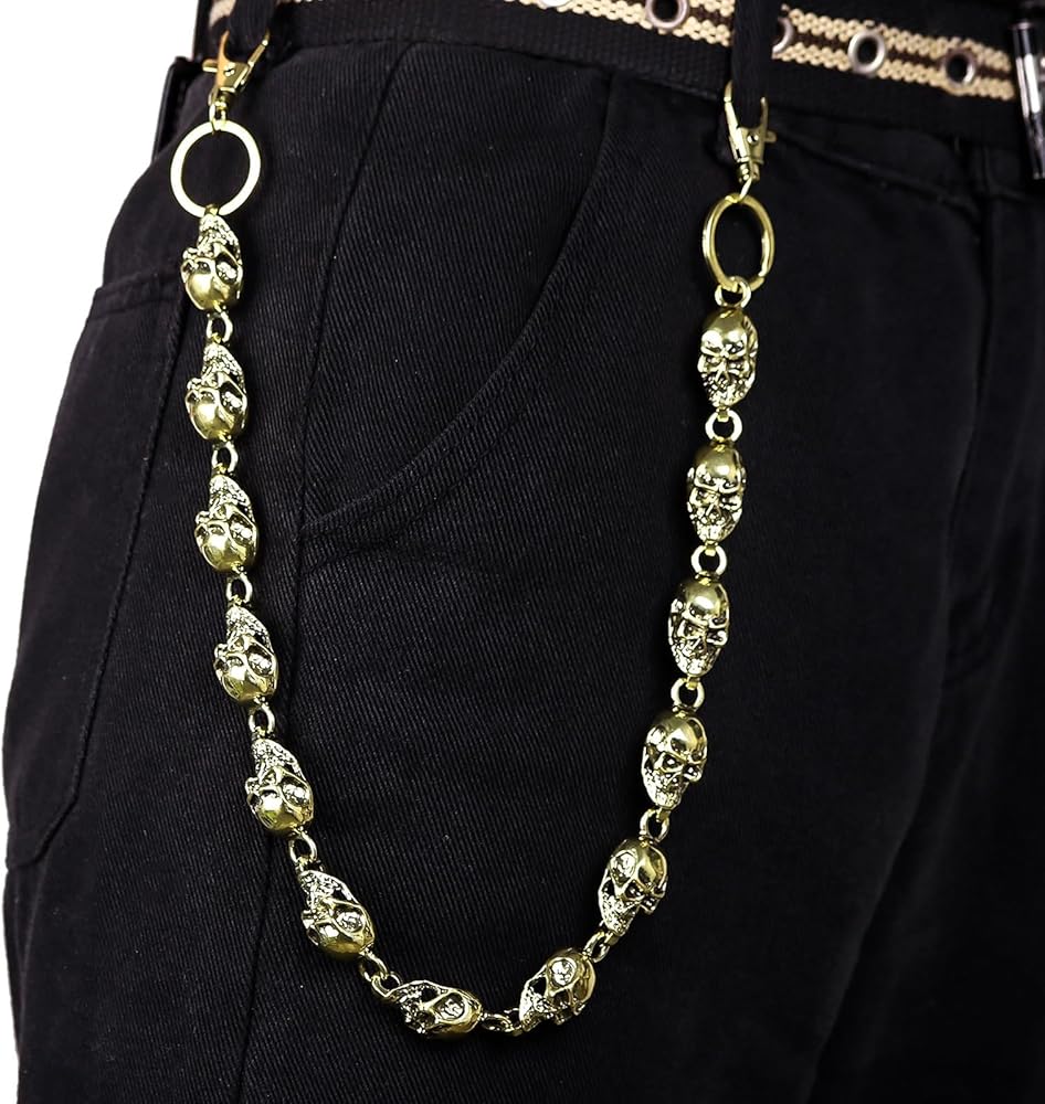 Amazon.com: Gothic Skull Chunky Wallet Pants Chain Y2K Belt Pocket