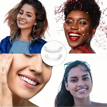 Clip in Veneers Teeth, Adjustable Top & Bottom, Soft & Comfortable | Whitening Cosmetic, Easy to Wear, for Men Women Temporary Tooth Repair