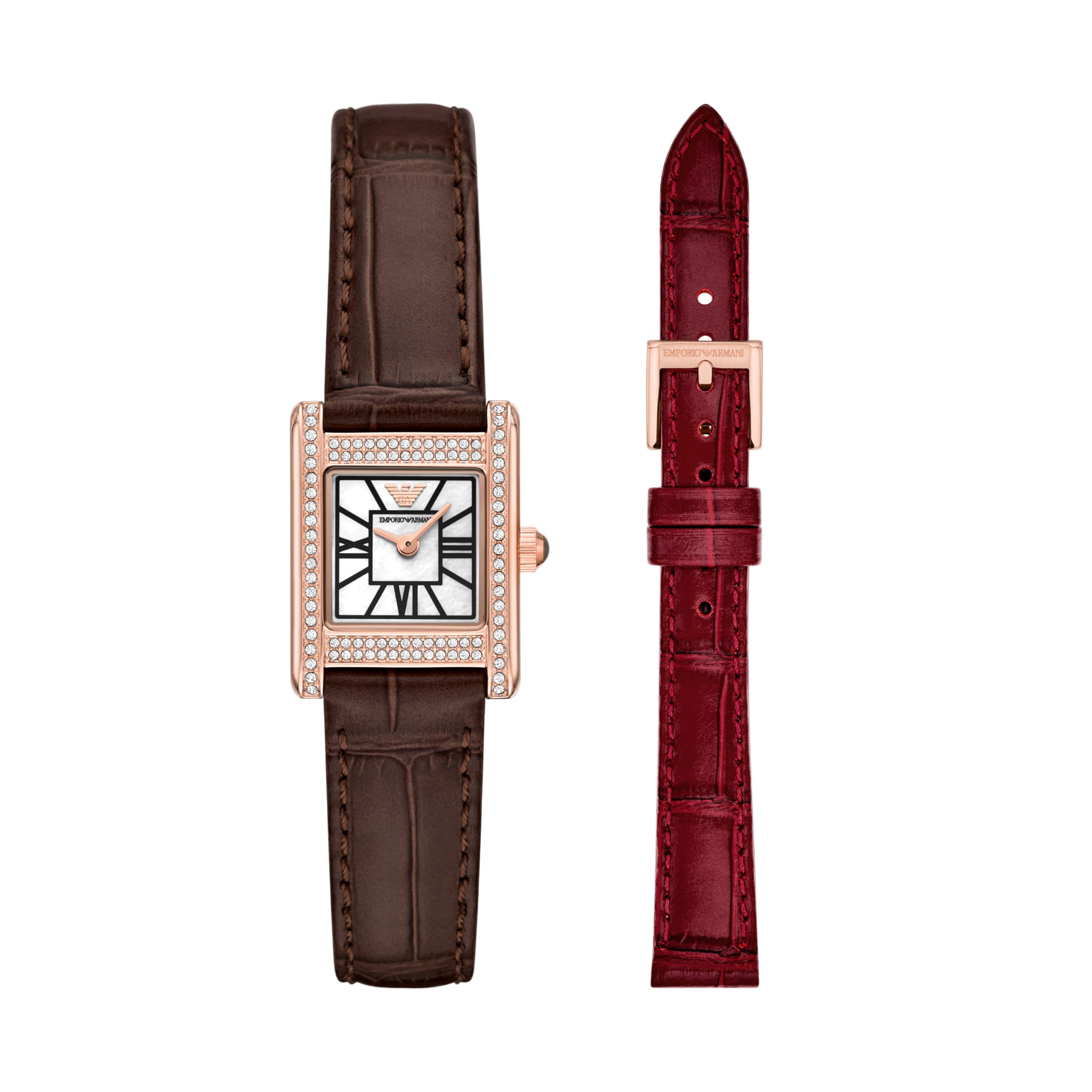 Buy Emporio Armani Multicolor Quartz Leather Watch AR80083SET at