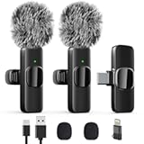 Professional Wireless Lavalier Lapel Microphone for iPhone, iPad, mini Video Recording Mic for Interview Video Podcast Vlog YouTube & Livestream, Noise Reduction, Plug & Play, 2 Pack (Type-C Port)