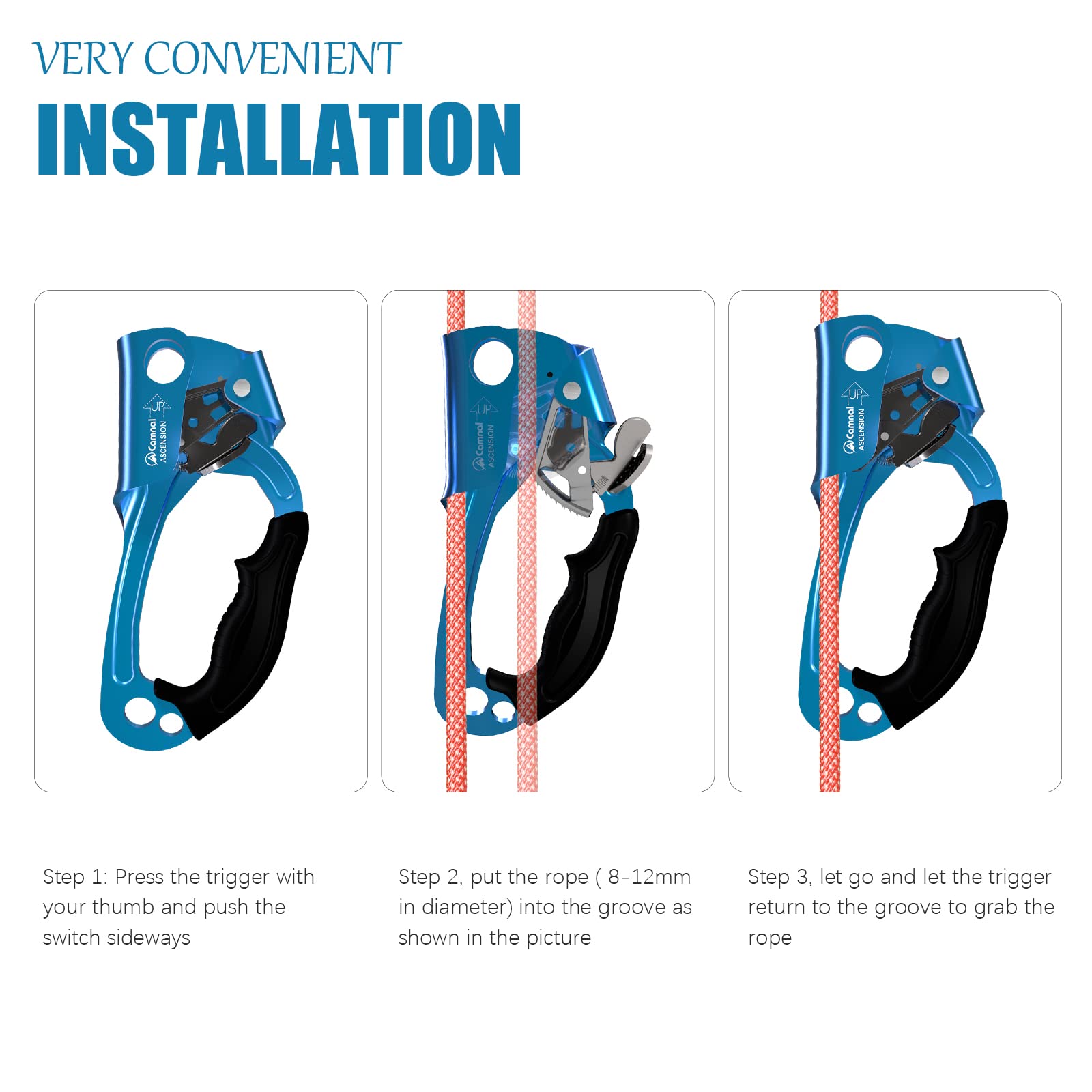 Snapklik.com : CAMNAL UIAA & CE Certified Hand Ascender For 813mm Rope