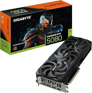 Gigabyte GeForce RTX 5080 WINDFORCE SFF 16G Carte graphique 16 Go GDDR7, 256 bits, PCI-E 5.0, XXXX MHz, 3 x DisplayPort, 1...