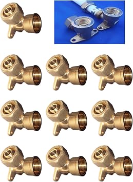 12" Brass Fitting ELBOW TERMINATION OUTLET, 1216 tubing one end & 1/2" Female NPT outlet BOX x 10