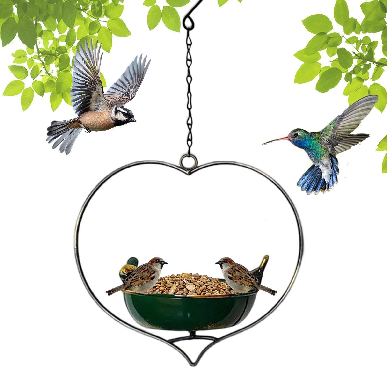Mangeoire à oiseaux imperméable suspendue en fer forgé