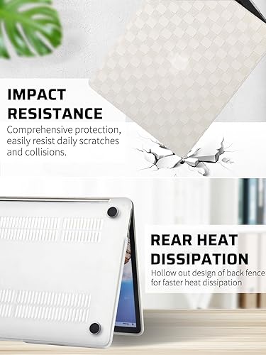 Miniatura 70 de Seorsok Compatible con MacBook Air de 13 pulgadas 2022 2021 2020 2019 2018 versión A1932 A2179 M1 A2337 Touch ID, elegante funda rígida de plástico