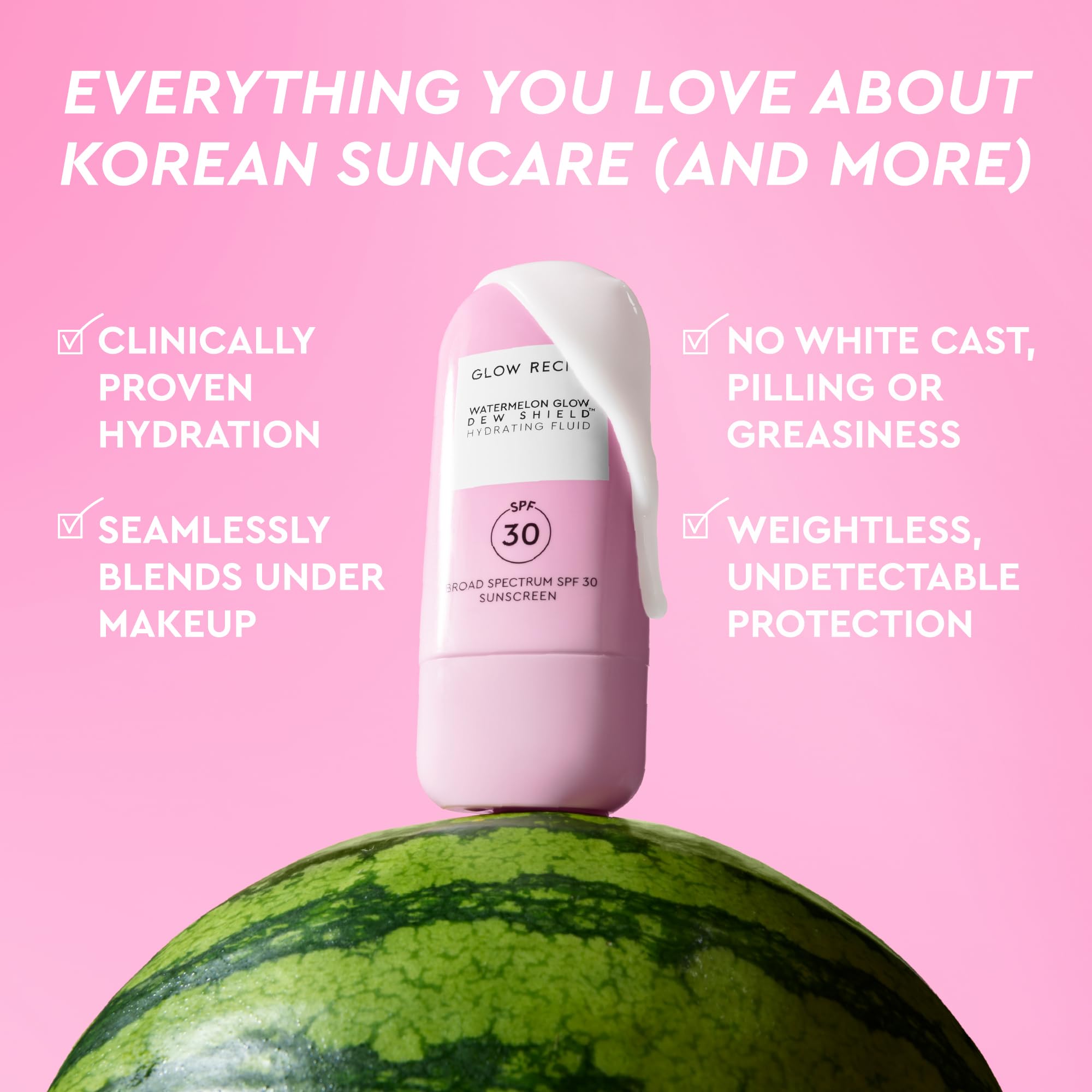 Glow Recipe Dew Shield Korean Face Sunscreen SPF 30, Broad Spectrum Hydrating Sunscreen Moisturizer, Dewy Lightweight Primer for Under Makeup, No White Cast or Pilling, Niacinamide (15ml)