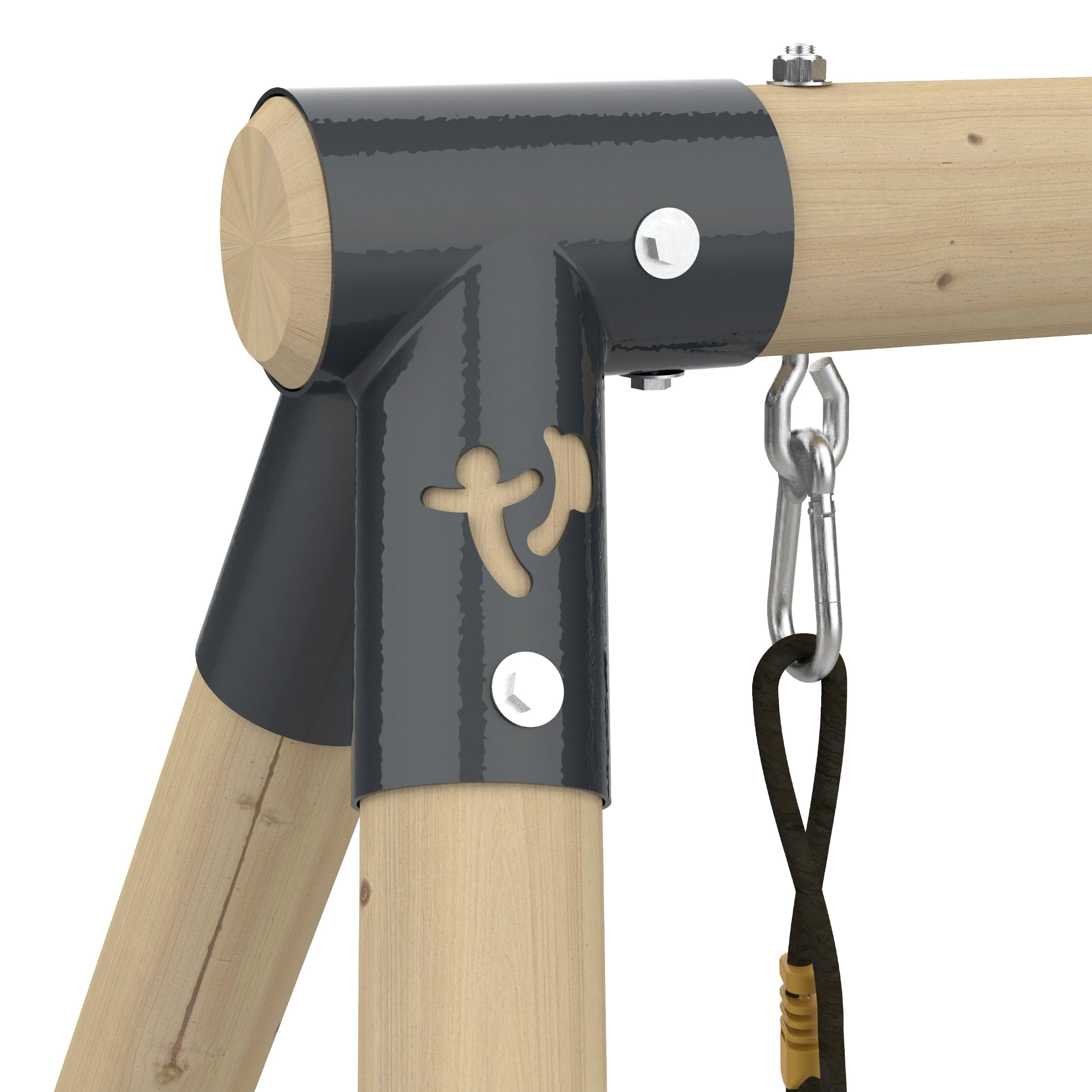 TP Toys Portique 2 Balançoires avec Échelle Corde, Bois PEFC™, H190 Cm