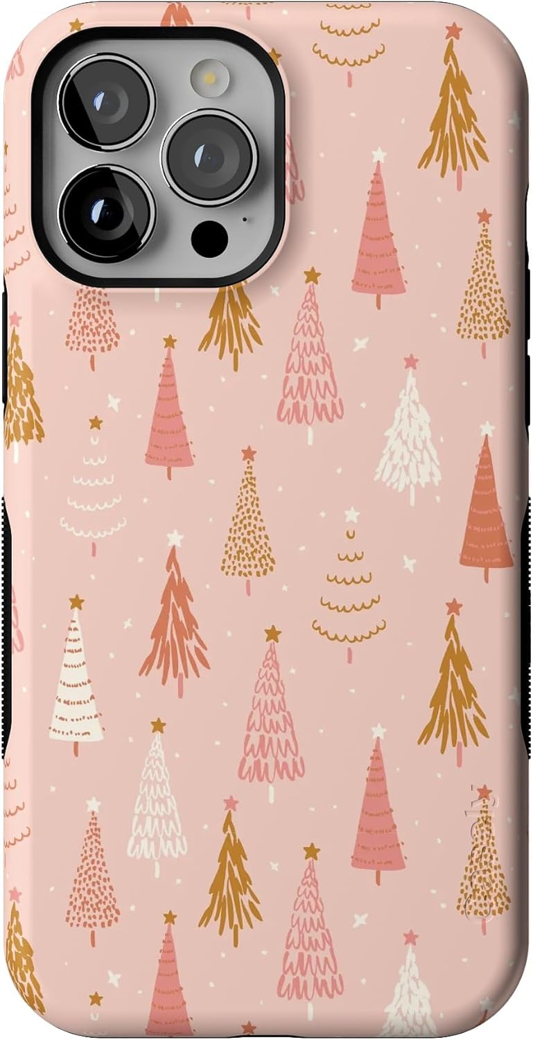 Casely iPhone 13 Pro Max Case | Bubblegum Forest | Christmas Tree | Bold Protective Case Design | Compatible with MagSafe
