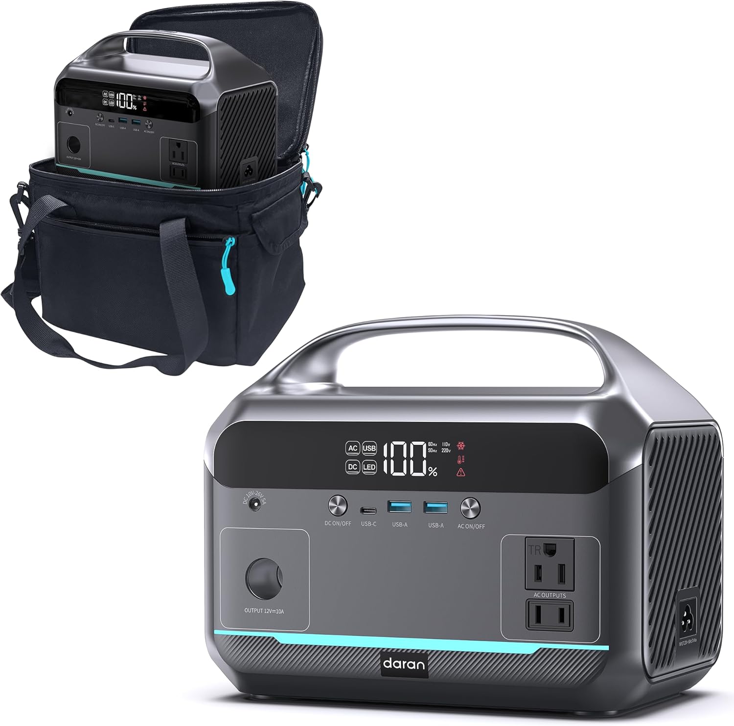 Portable Power Station, 288Wh (90,000mAh) LiFePO4 Battery, 350W (600W Peak) Power Bank with AC Outlet, Mini Solar Generator 7-Port Design, 2.1Hrs Fast Charing for Emergency, Hurricane (Solar Optional)