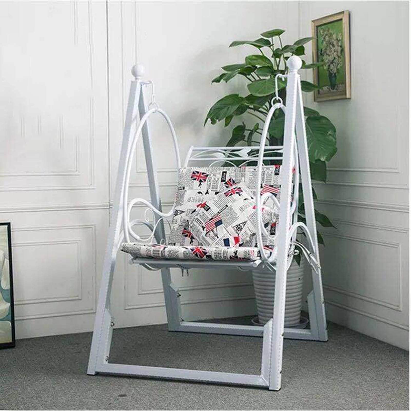 Silla mecedora de metal para porche, columpio colgante de jardín para terraza y patio trasero, mecedora duradera para relajación al aire libre