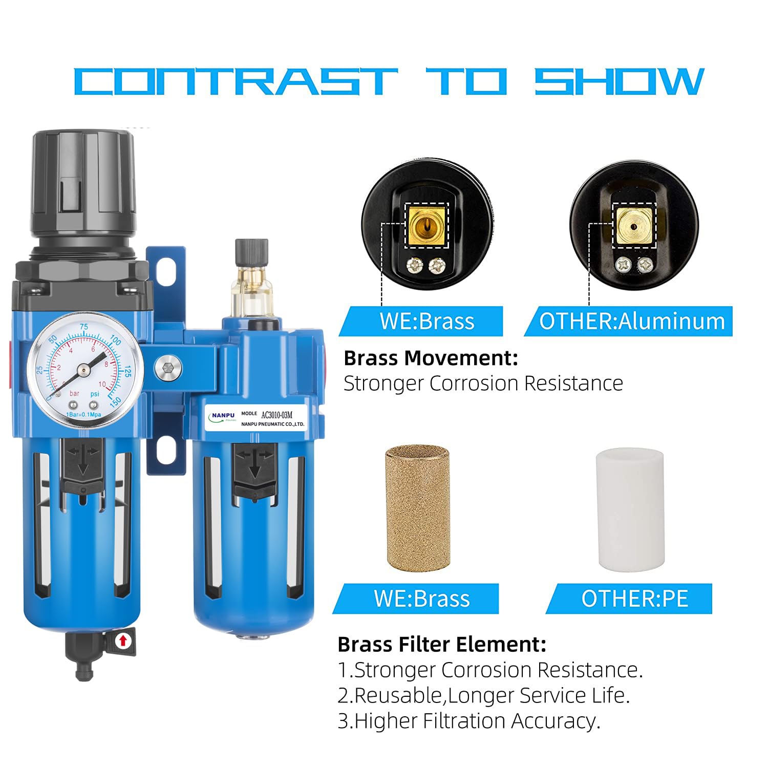 NANPU Air Filter Regulator Lubricator Combo -2