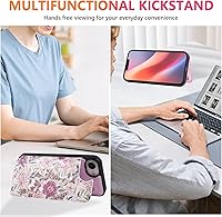 Vista 143 de UEEBAI Funda tipo cartera para iPhone 15 Pro Max con tarjetero, cubierta de cuero PU con soporte, bloqueo RFID, doble cierre magnético, relieve