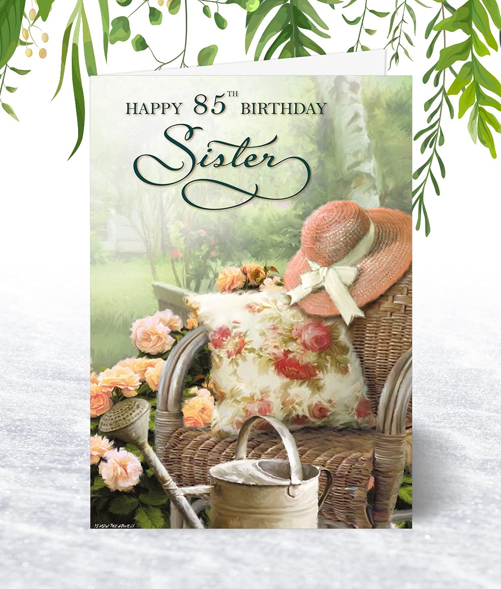 Olivia Samuel Biglietto Di Auguri 65° Compleanno – Formato A5 (148x210mm) Con Busta Rosa, Carta 300g/m², Design Giardino Pigro