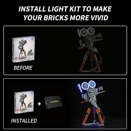 Miniatura 9 de Kit de luz LED para Lego Disney Walt Disney Tribute Camera 43230, juego de construcción, versión de control óptico, kit de iluminación para Lego