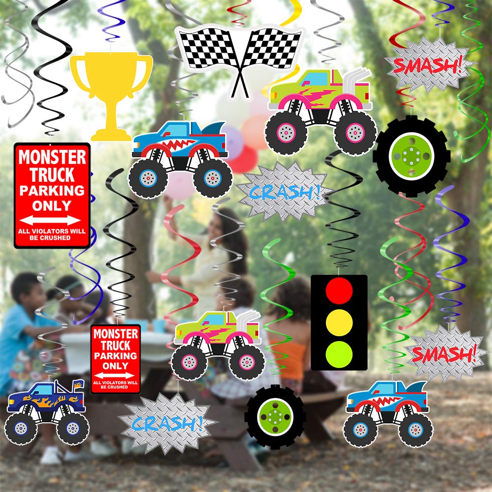 48 Pcs Monster Truck Party Decorations Monster Truck Birthday Party 48 Pcs Monster Truck Party Decorations Monster Truck Birthday Party