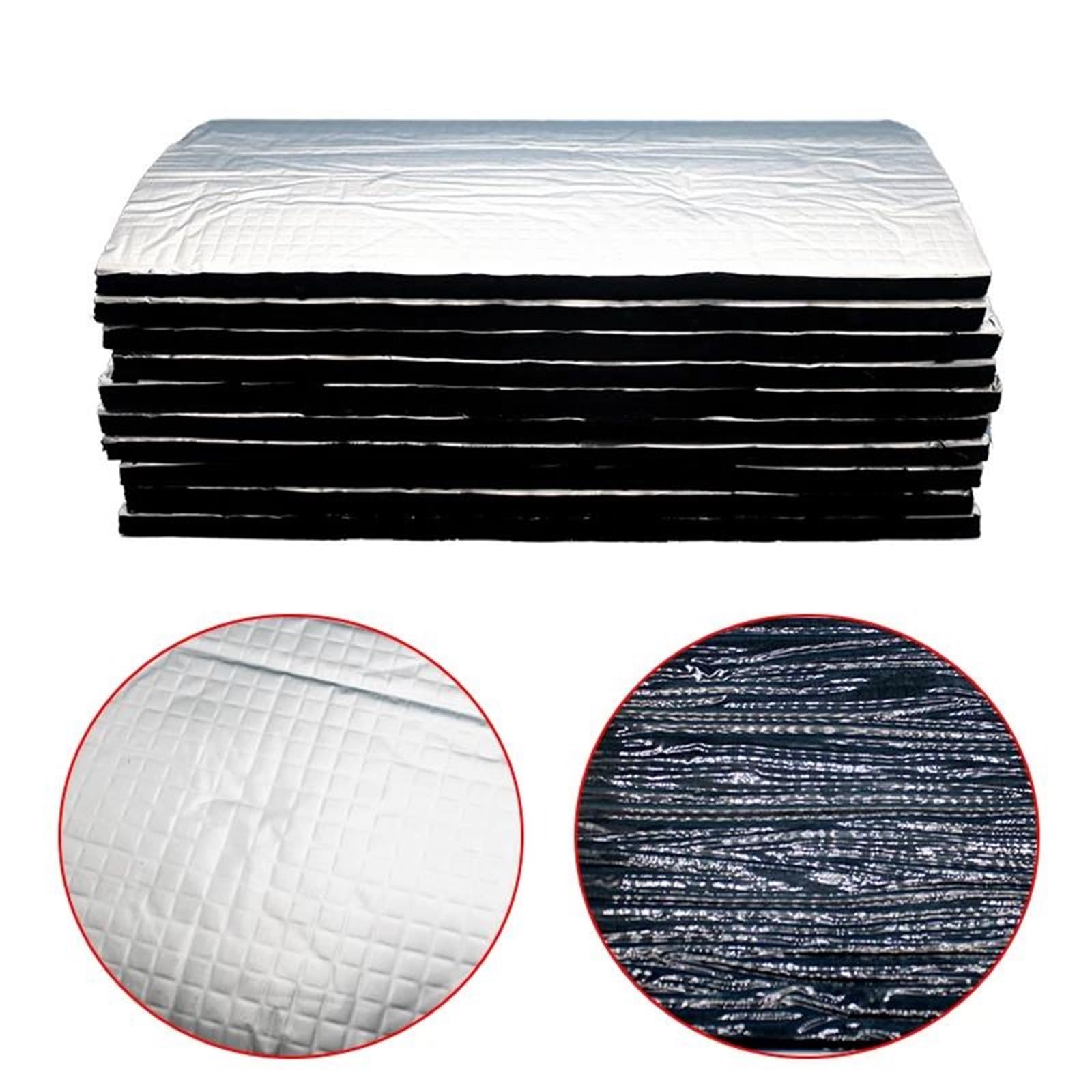 Estera 10 Uds. Estera Aislamiento Térmico Amortiguador Sonido 25cm * 18cm, Aislamiento Acústico para Coche Capó Aislamiento Fonoabsorbente Espesor Aislamiento 5mm(10pcs Silvery)