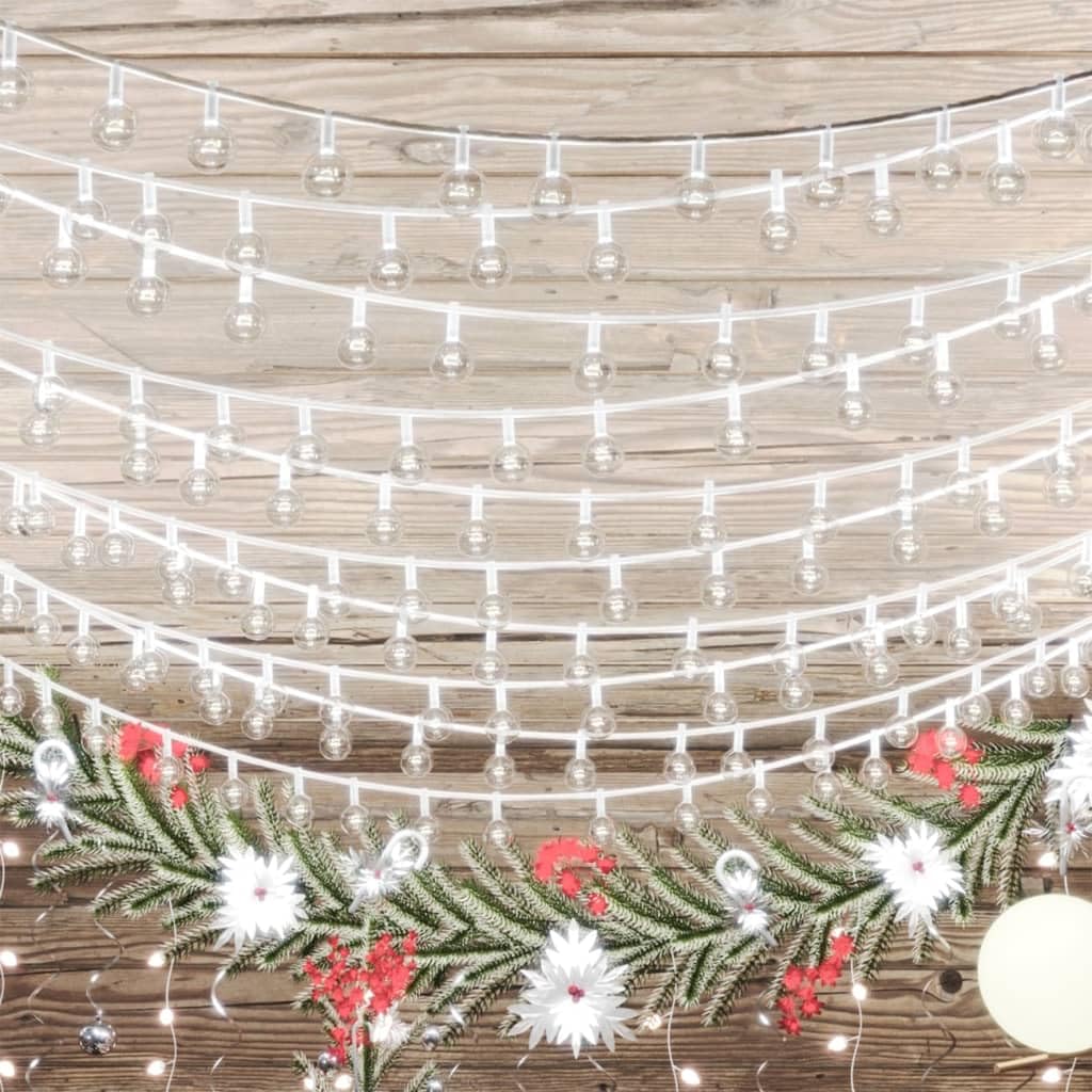 Homgoday Guirnalda de luces de globo de 40 m, 400 LED, blanco frío, 8 funciones, luz de Navidad, luz de Navidad, decoración de Navidad para interiores y exteriores, fiesta de boda