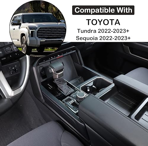 Miniatura 2 de Aunginsy Caja de cambios de la consola central de automóvil, cubierta de marco de panel de cambios, compatible con Toyota TundraSequoia 2022-2023,