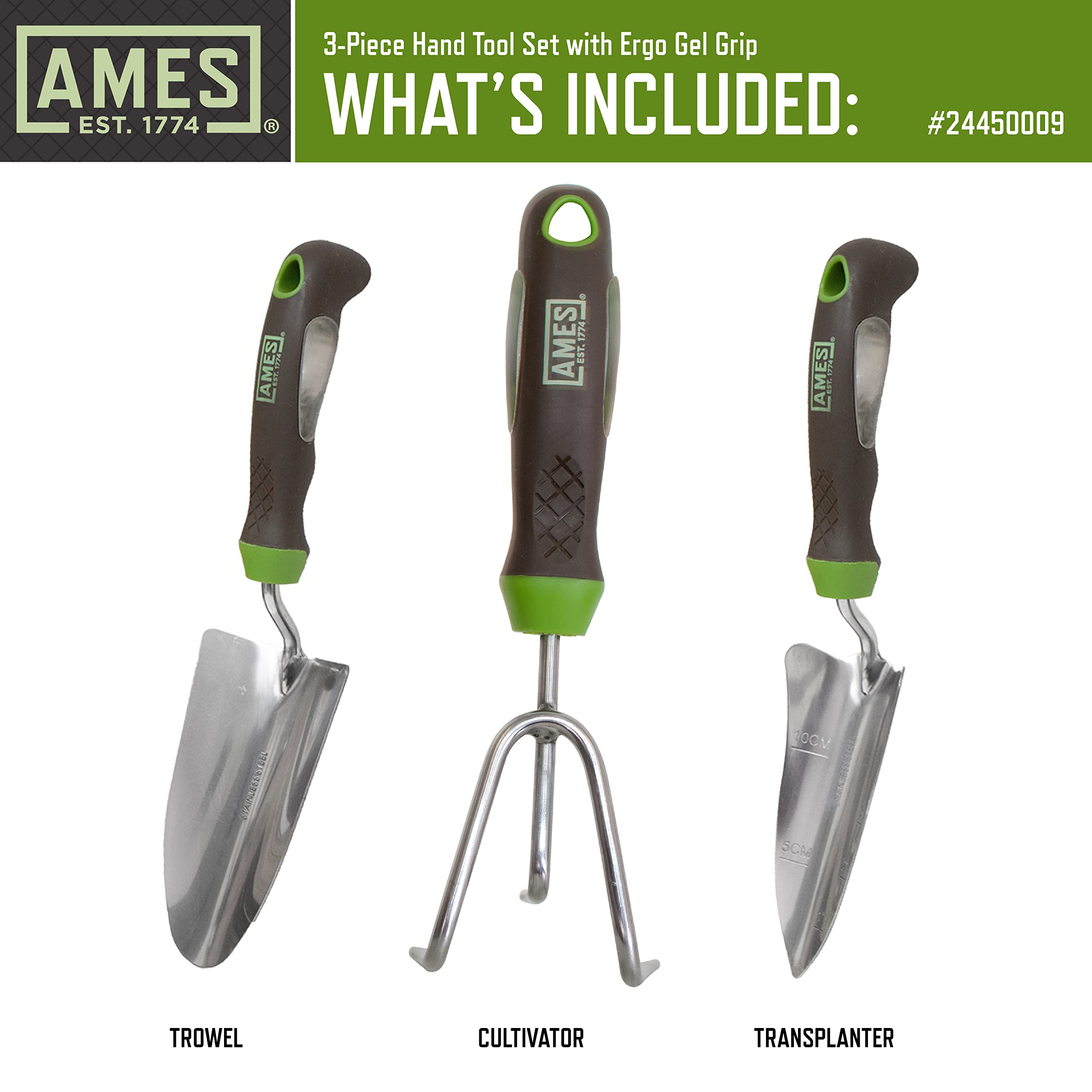 Amazon.com : AMES 24450009 3-pc. Ergo Gel Grip Garden Tool Set