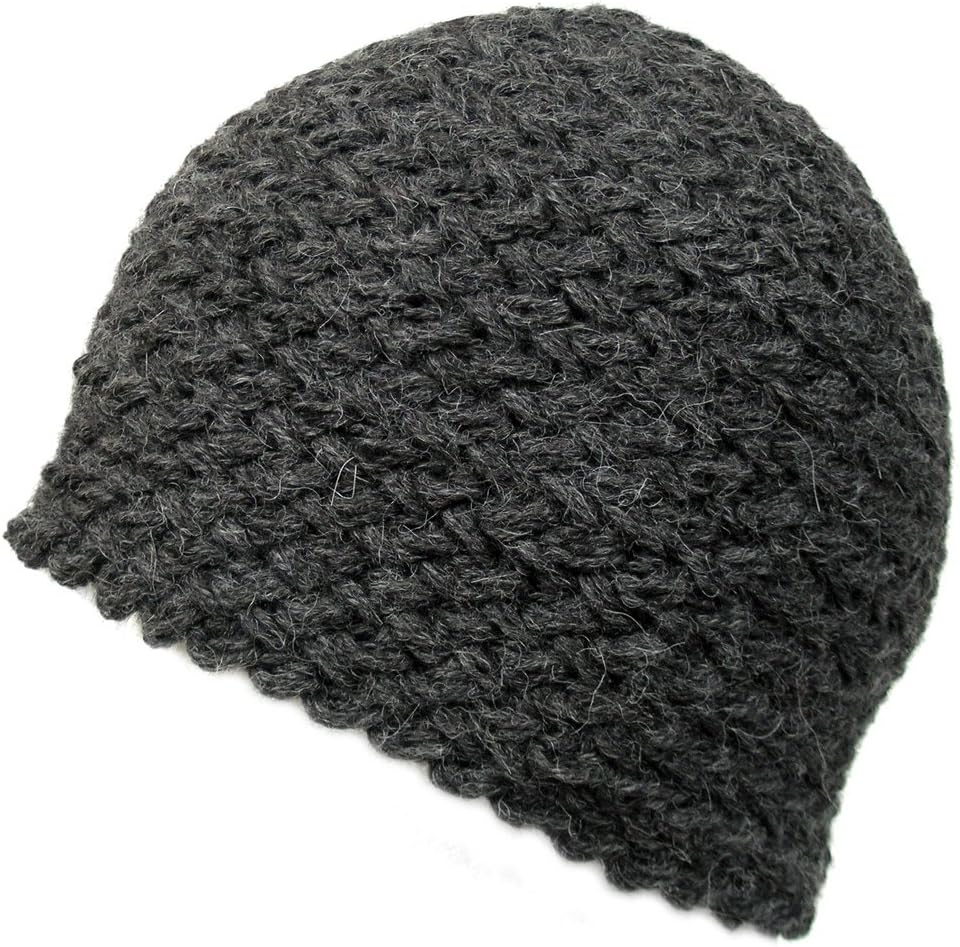 Alpaca Hat Braided Beanie Hand Made Fair Trade Bolivia Organic 100% Alpaca - Charcoal