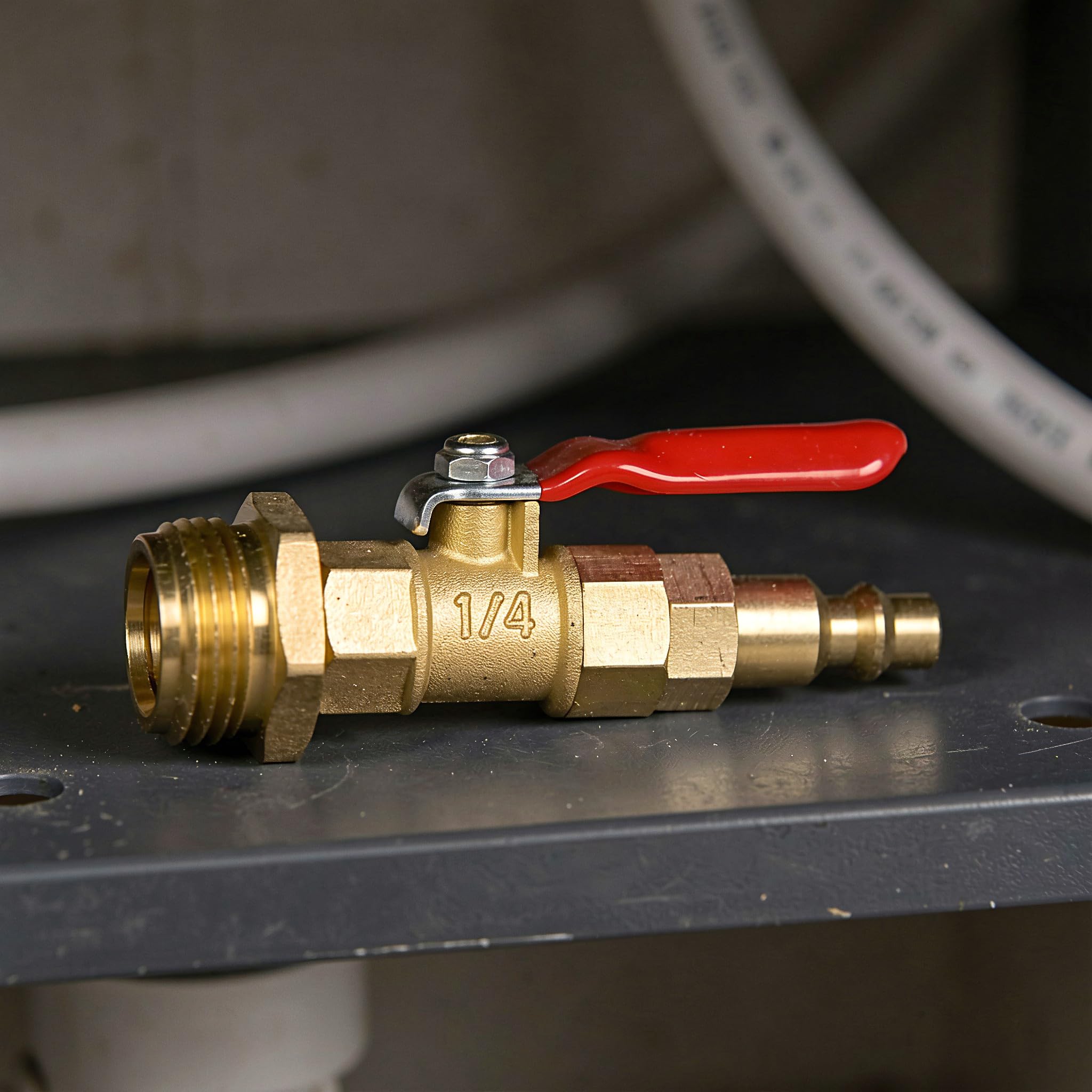 ibasenice 3 raccordi di scarico in ottone per rimorchio, adattatori per tappo di scarico a connessione rapida con filettatura maschio da 1/4" per camper, barche, roulotte e impianti idraulici per