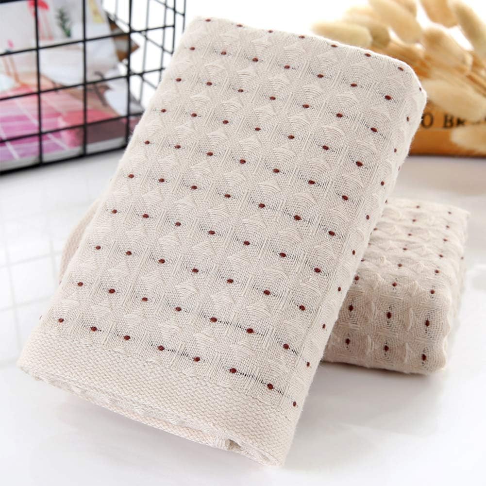 Pidada Hand Towels Set of 2 Diamond Plaid Pattern 100% Cotton Absorbent Soft Decorative Towel for Bathroom 13.8 x 29.5 Inch (Brown)